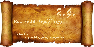 Ruprecht György névjegykártya